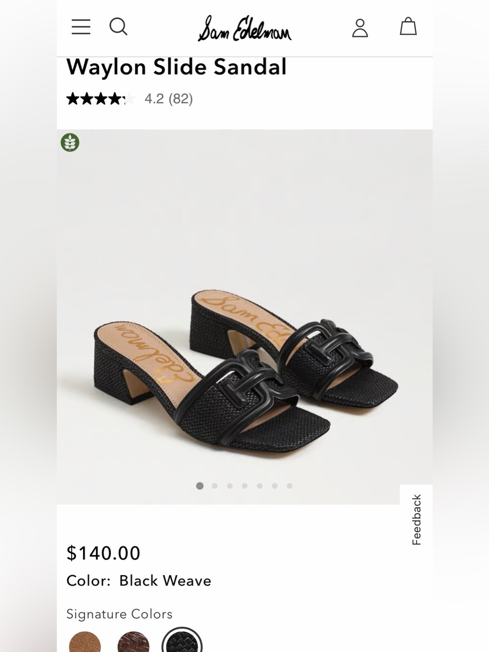 Sam Edelman Black Leather Waylon Mule